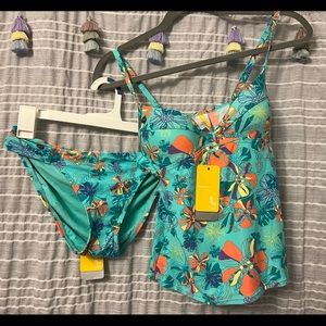 NWT Lole Aqua Splash Peony Rio Bikini Bottom Med